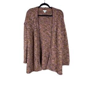 J Jill Sweater Women’s Size Petite Medium Orange Knit Stretch Cardigan Casual